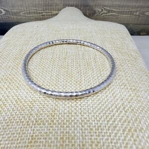 ATI Sterling Silver 925 Diamond Cut Bangle Bracelet 8 inch Thailand